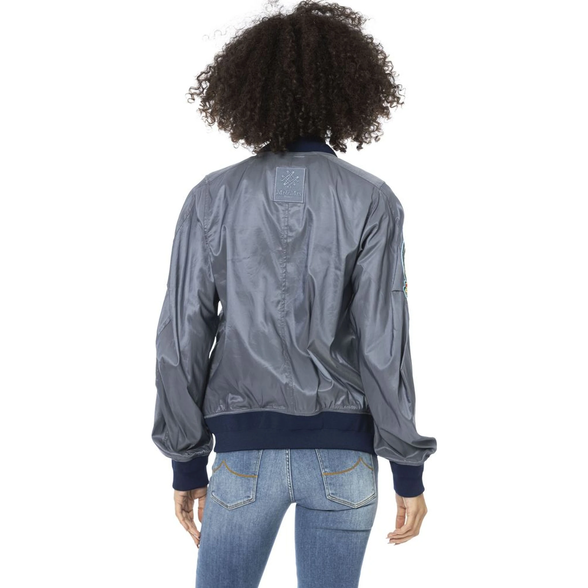 Light Blue Polyamide Women Jacket