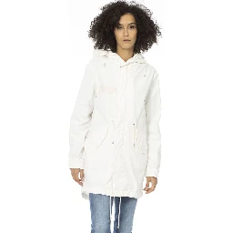 White Cotton Women Parka