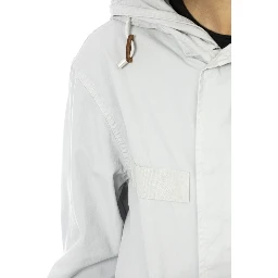 Silver Cotton Women Parka Jacket