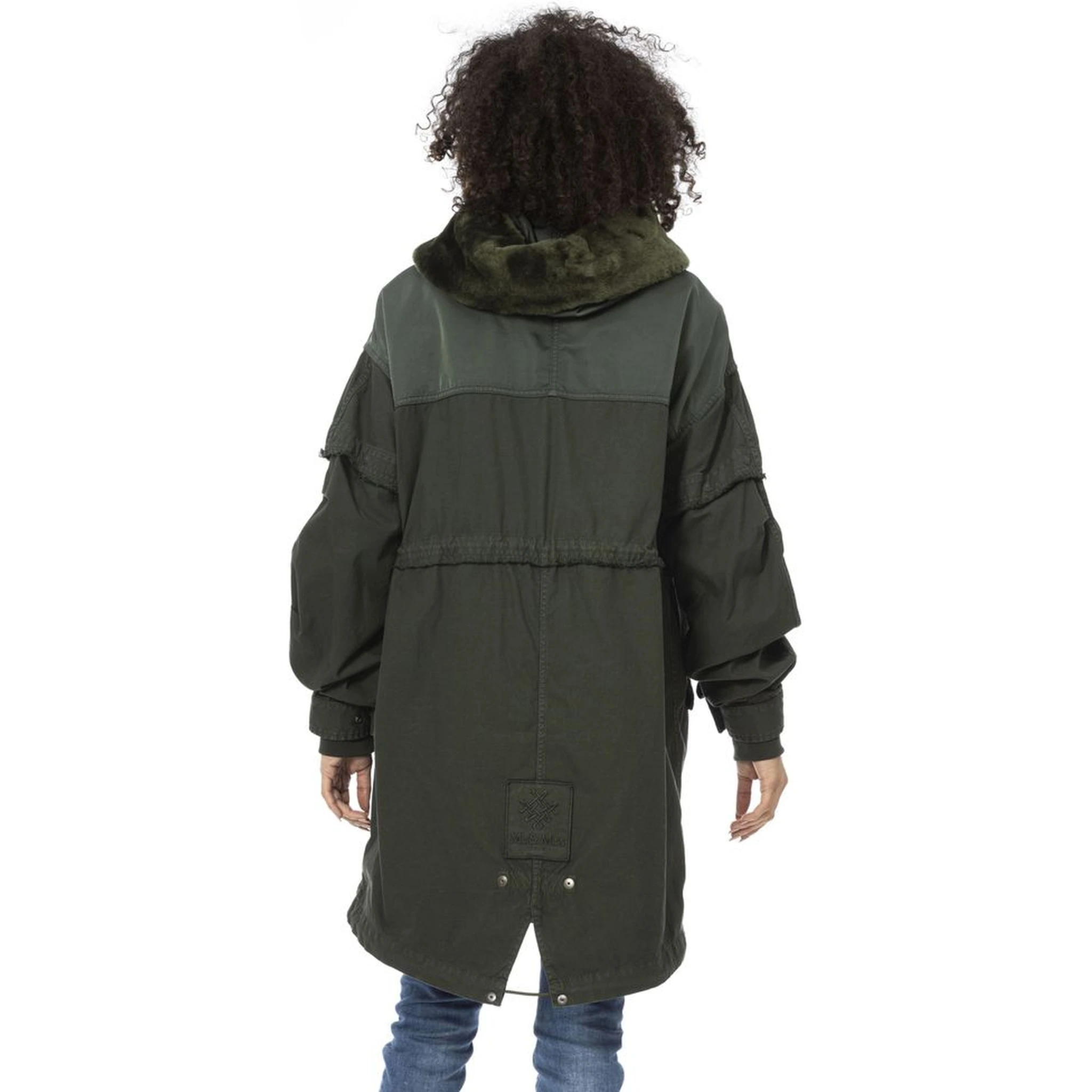 Green Cotton Women Parka