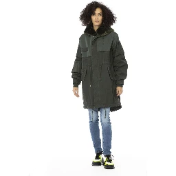 Green Cotton Women Parka