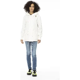 White Cotton Women Parka Jacket