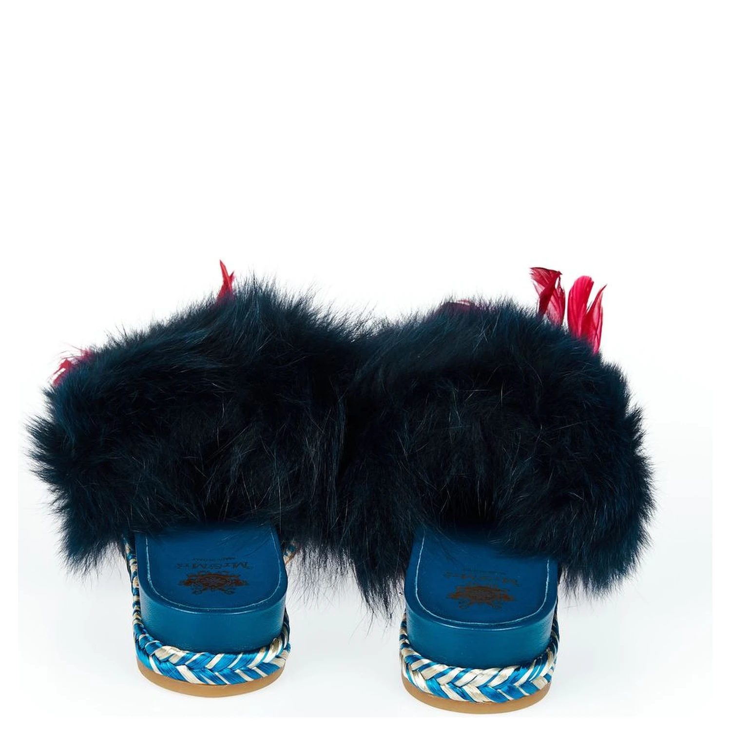 Blue Lamb Leather Women Sandal
