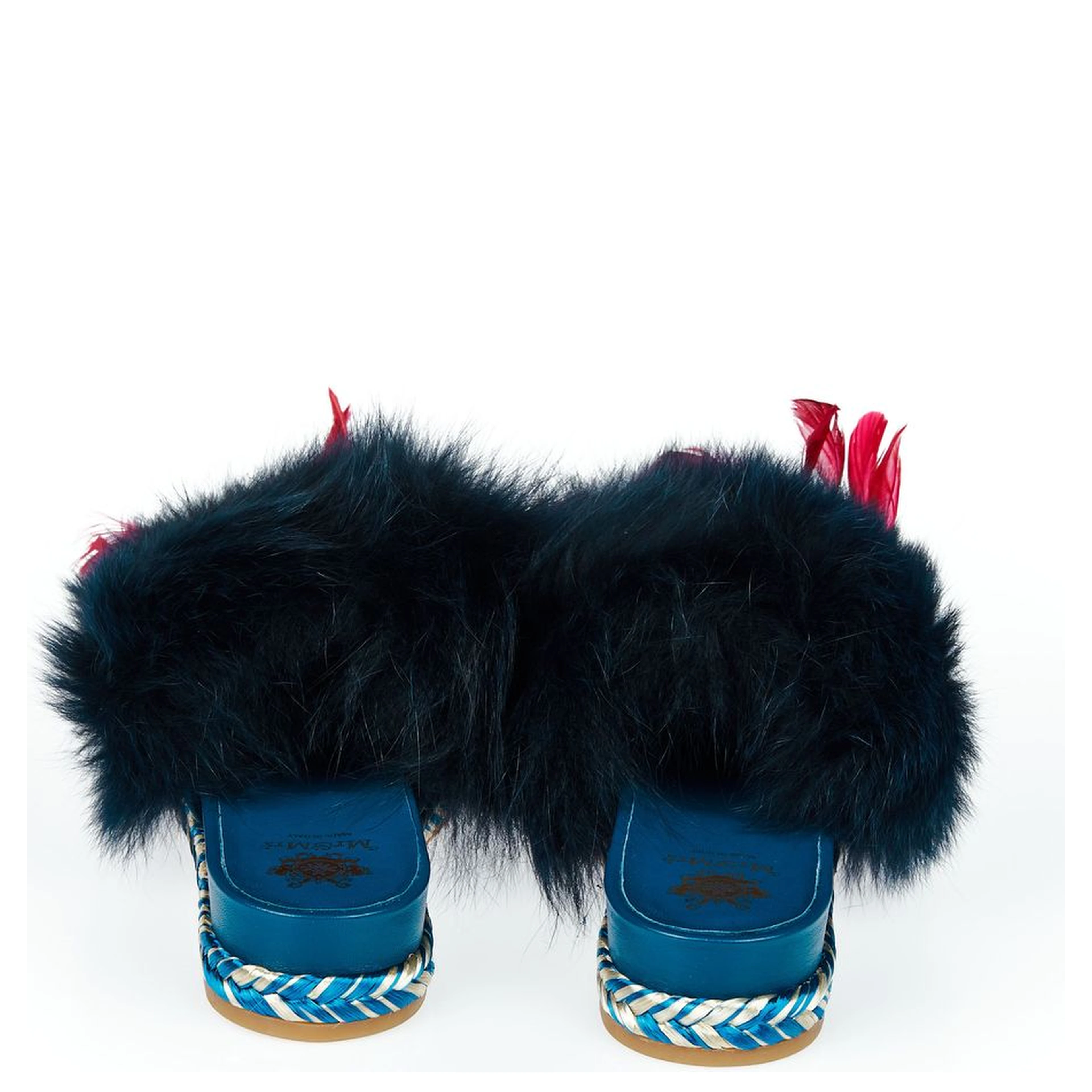 Blue Lamb Leather Women Sandal