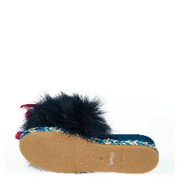Blue Lamb Leather Women Sandal