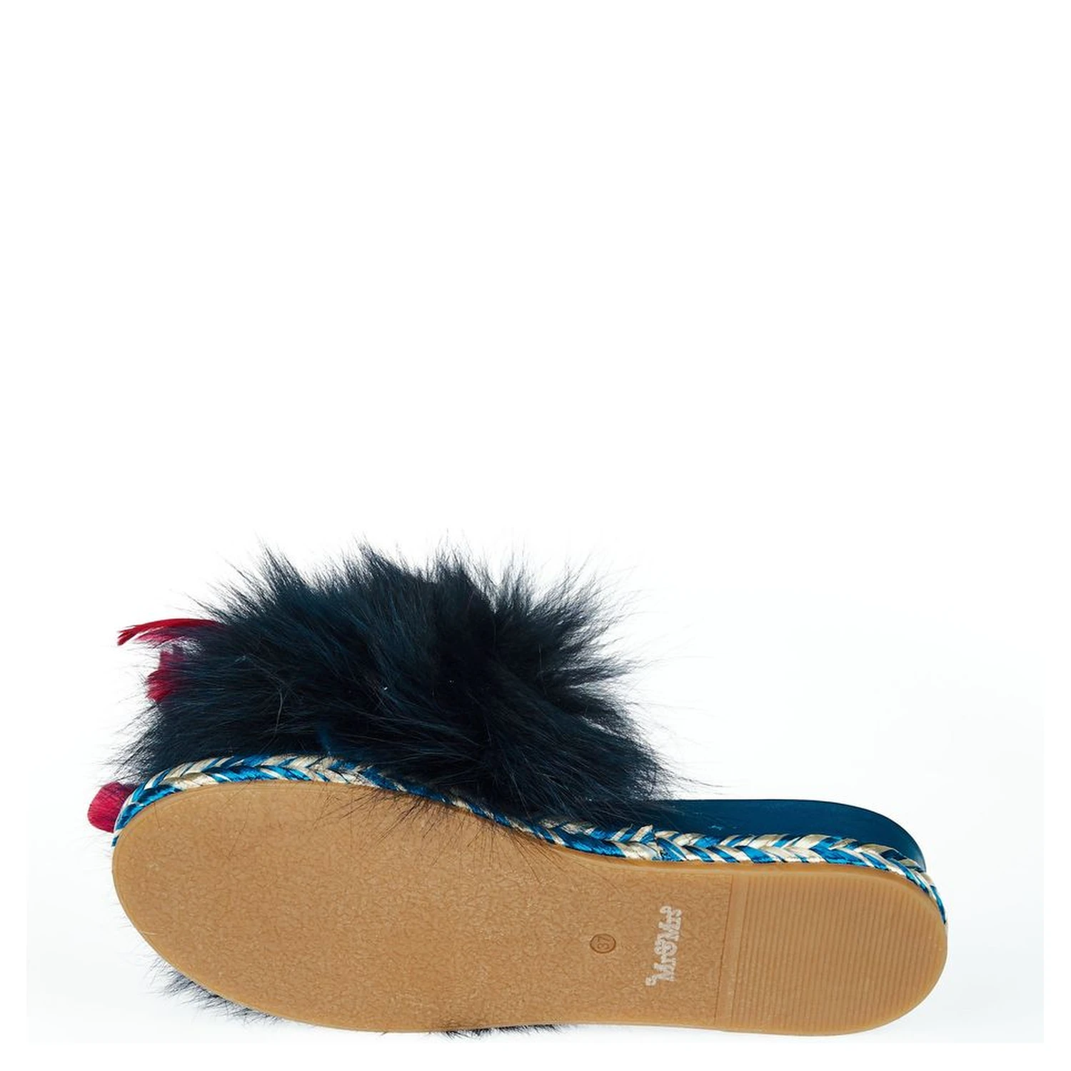Blue Lamb Leather Women Sandal