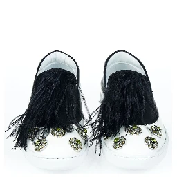 Black Leather Women Slip-On Shoe