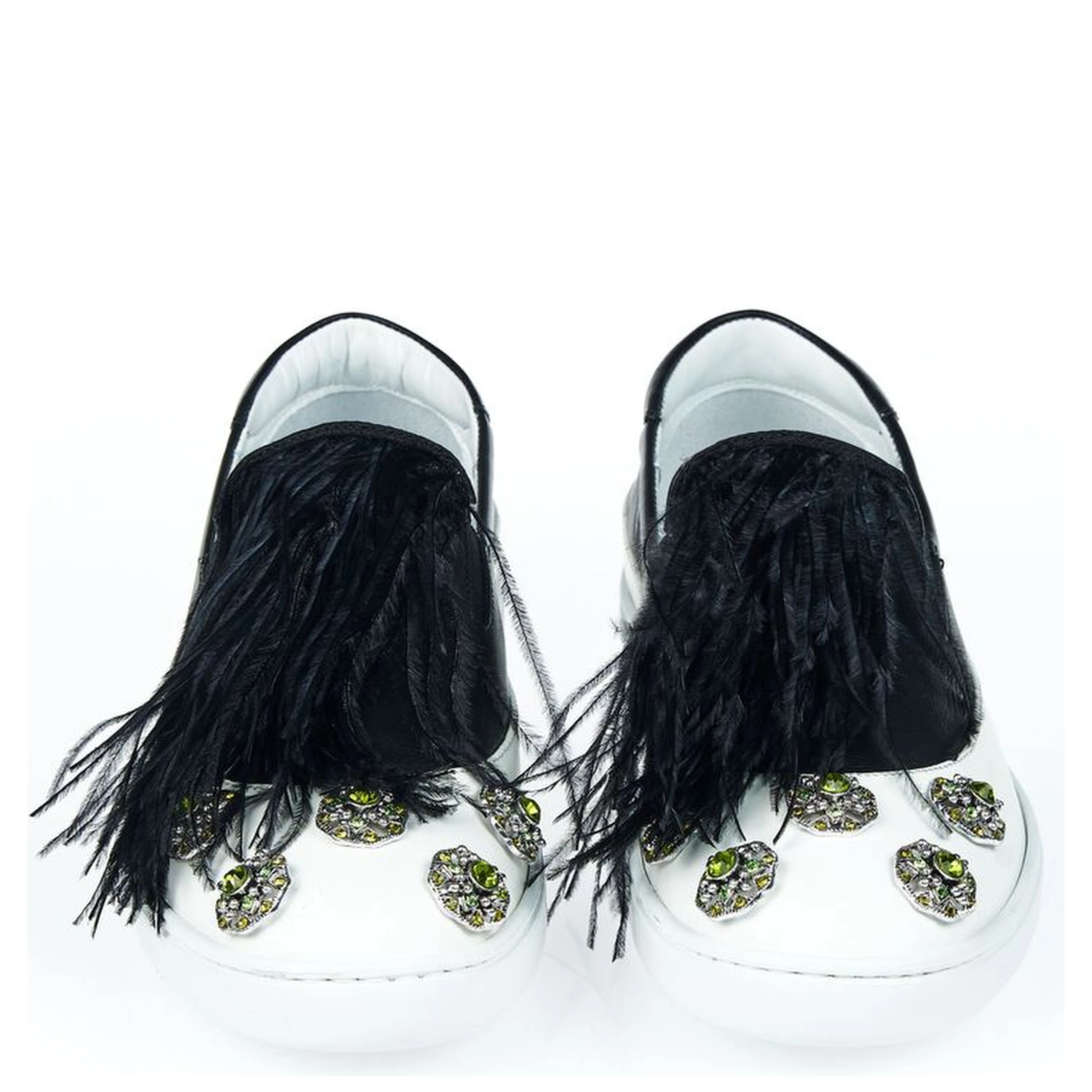 Black Leather Women Slip-On Shoe