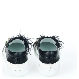 Black Leather Women Slip-On Shoe