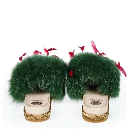 Green Lamb Leather Women Sandal