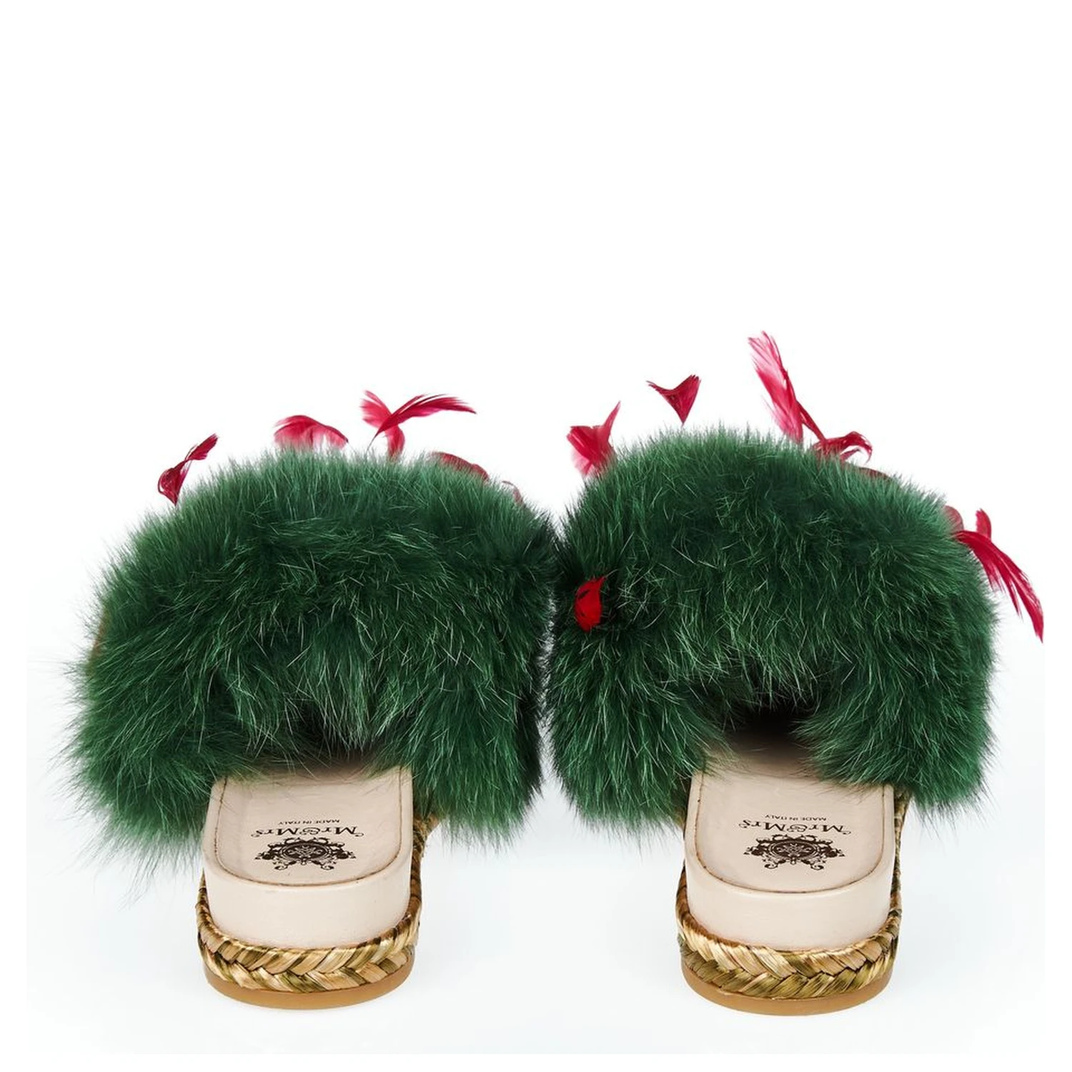 Green Lamb Leather Women Sandal
