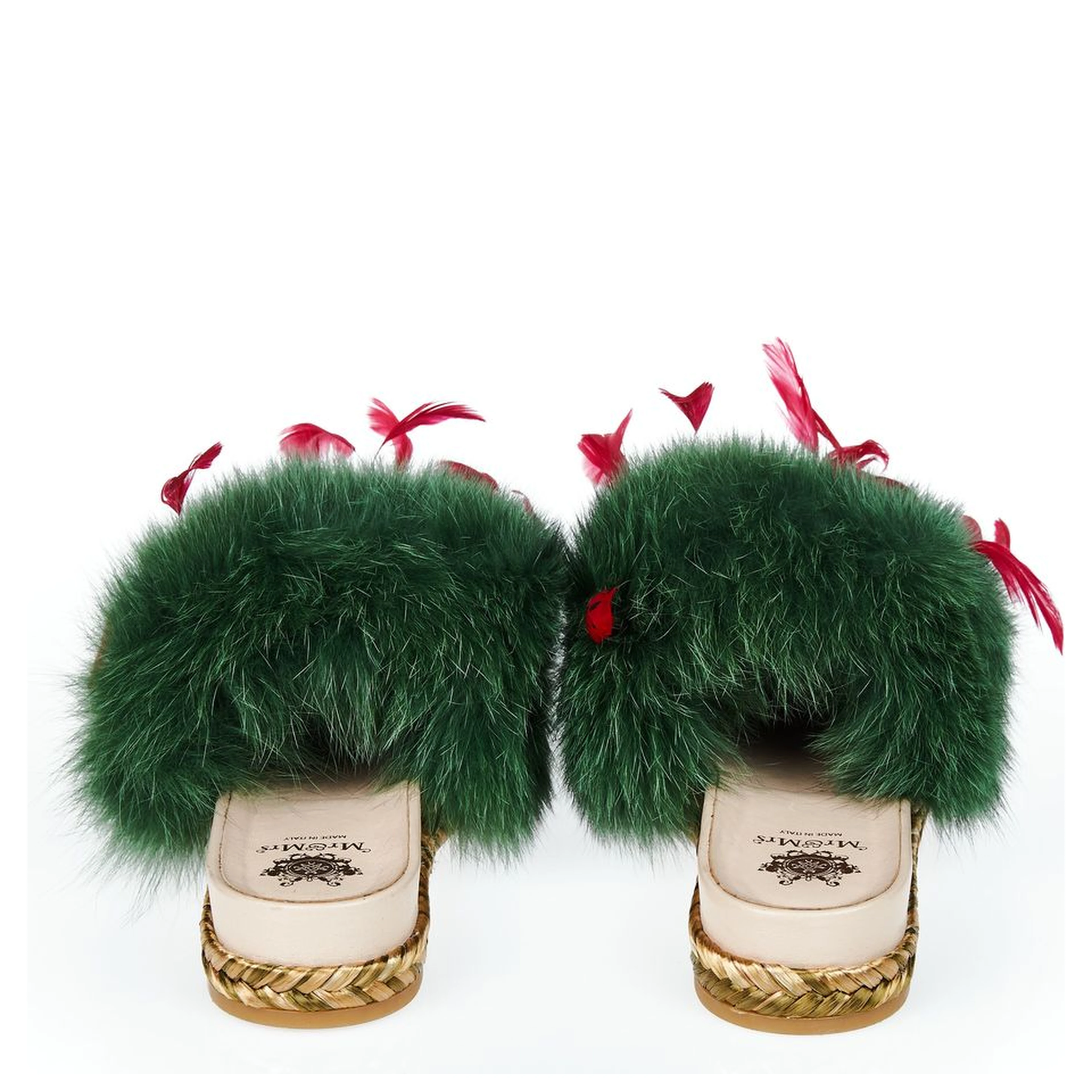 Green Lamb Leather Women Sandal