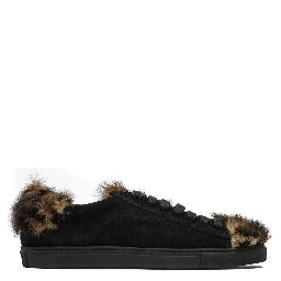 Black Leather Women Sneaker