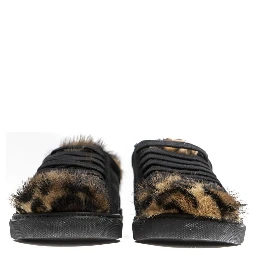 Black Leather Women Sneaker
