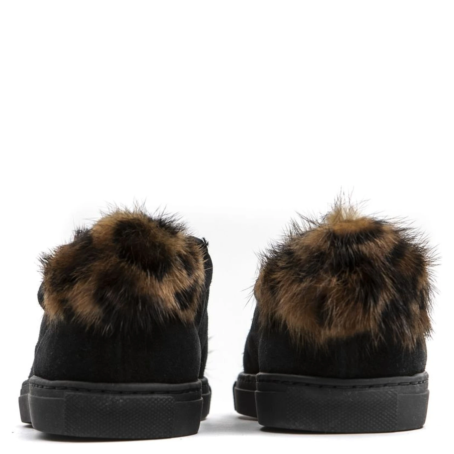 Black Leather Women Sneaker