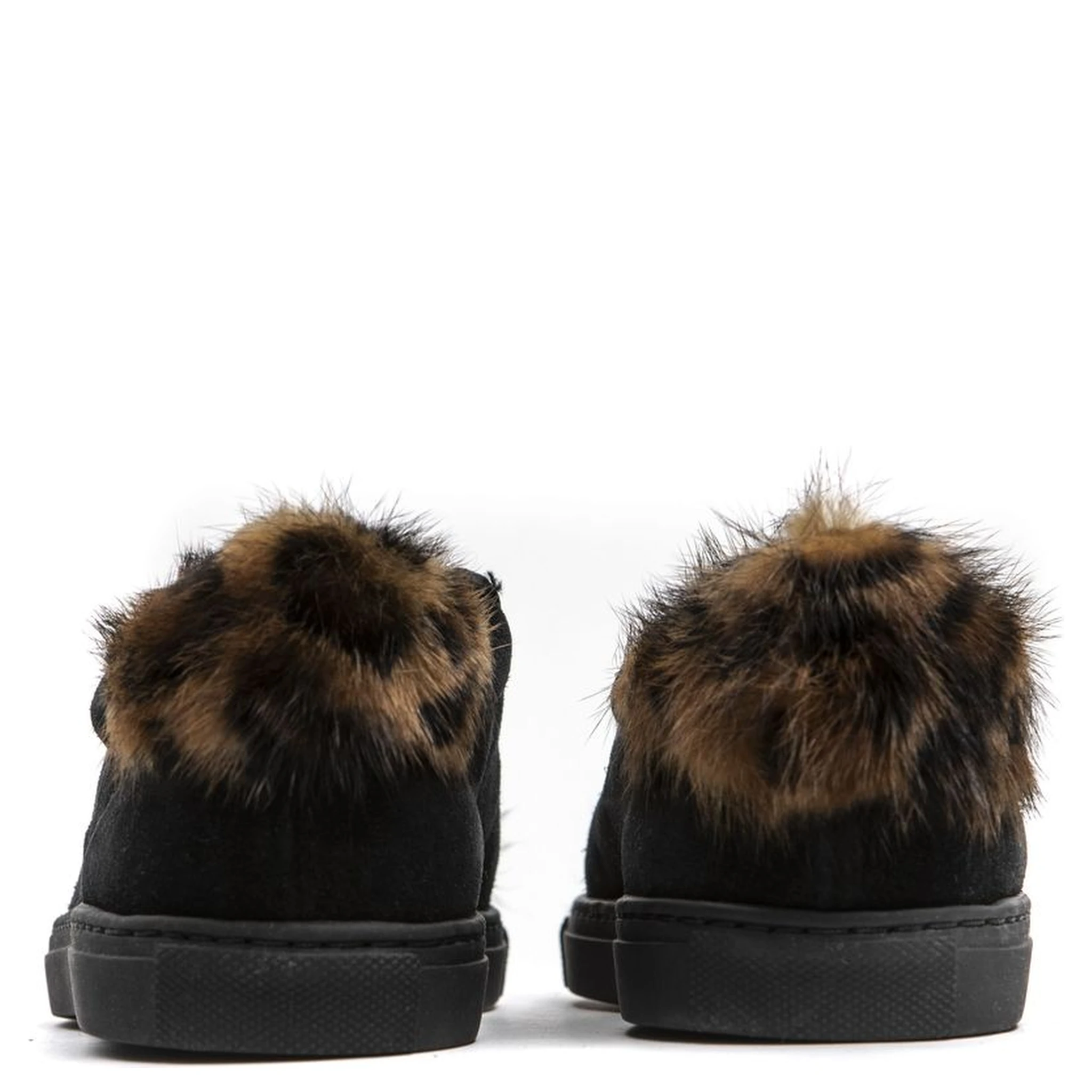 Black Leather Women Sneaker