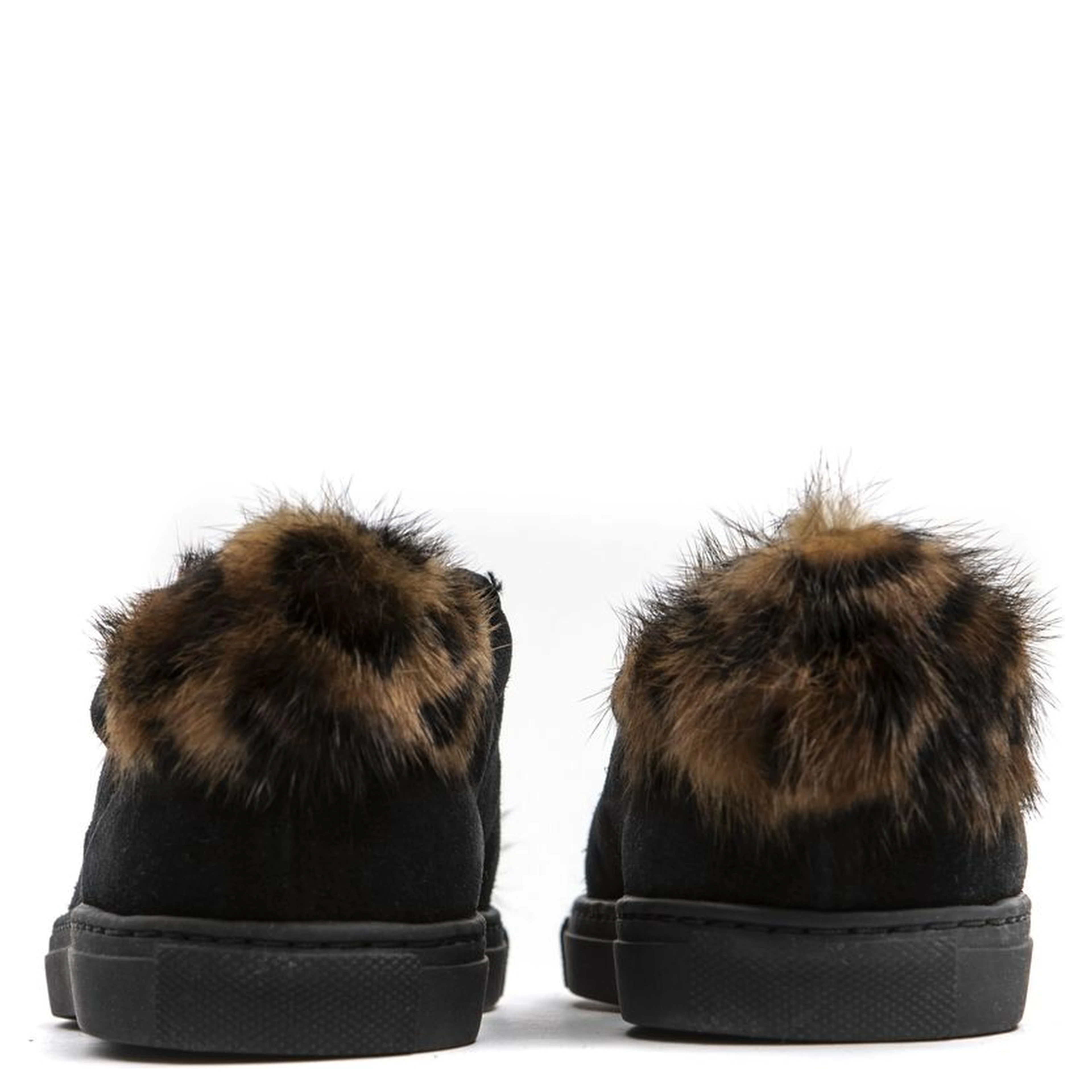 Black Leather Women Sneaker