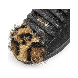Black Leather Women Sneaker