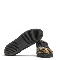 Black Leather Women Sneaker