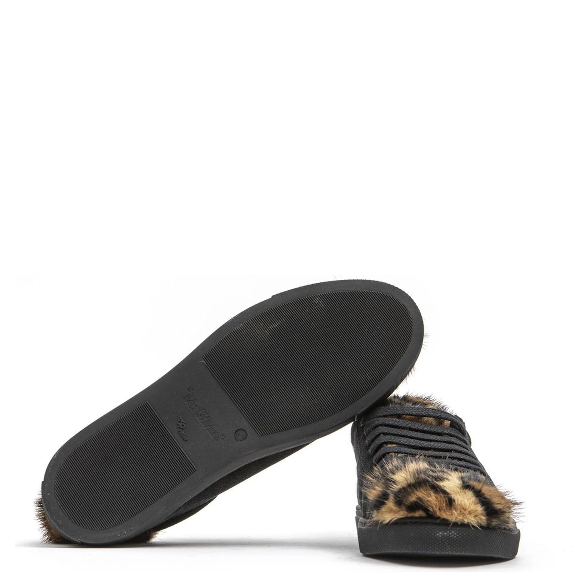 Black Leather Women Sneaker