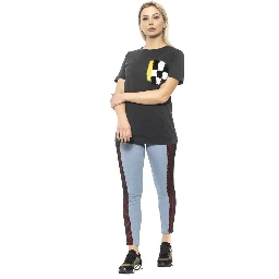 Light Blue Cotton Women Leggings