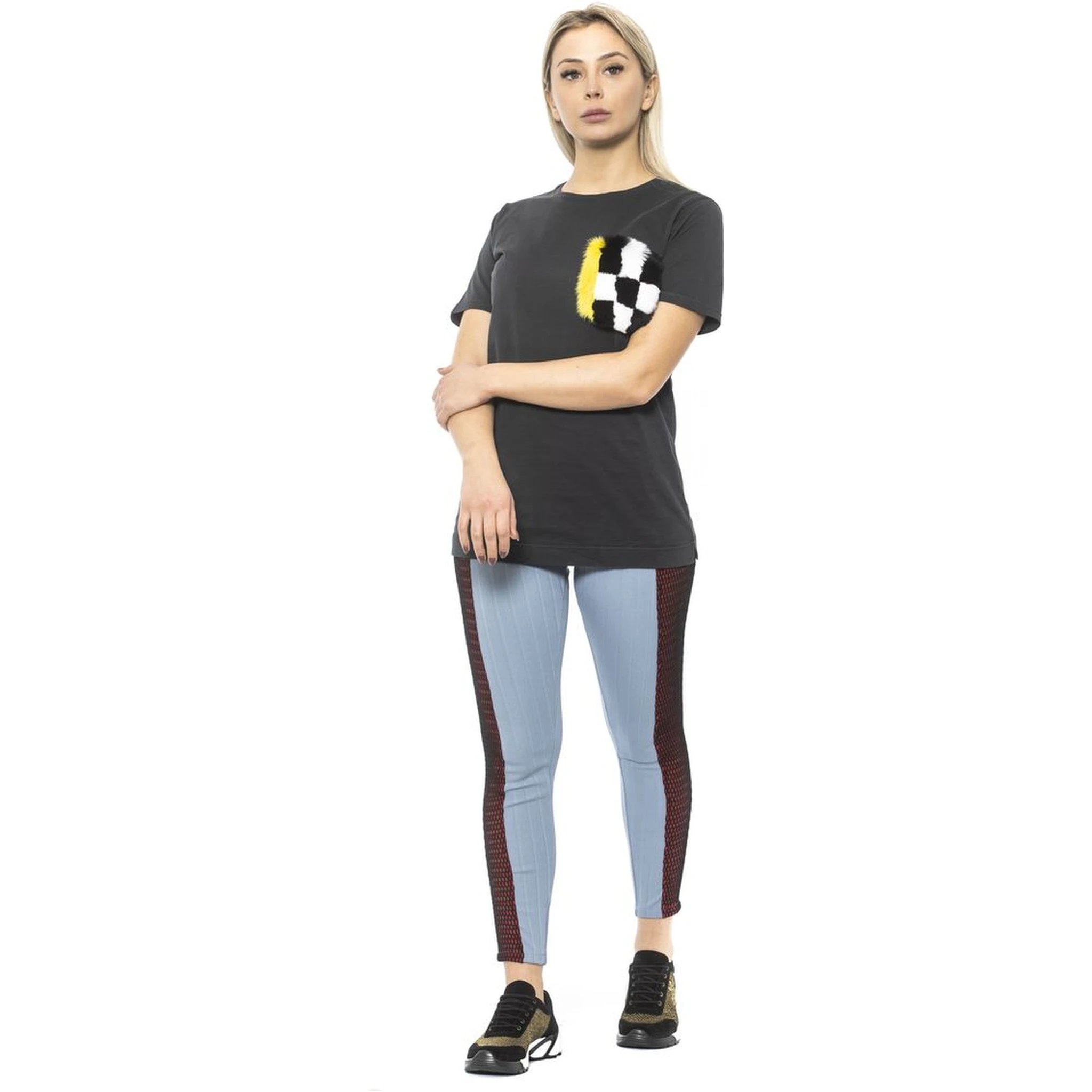 Light Blue Cotton Women Leggings