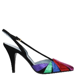 Black Leather High Heel Pumps