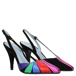 Black Leather High Heel Pumps