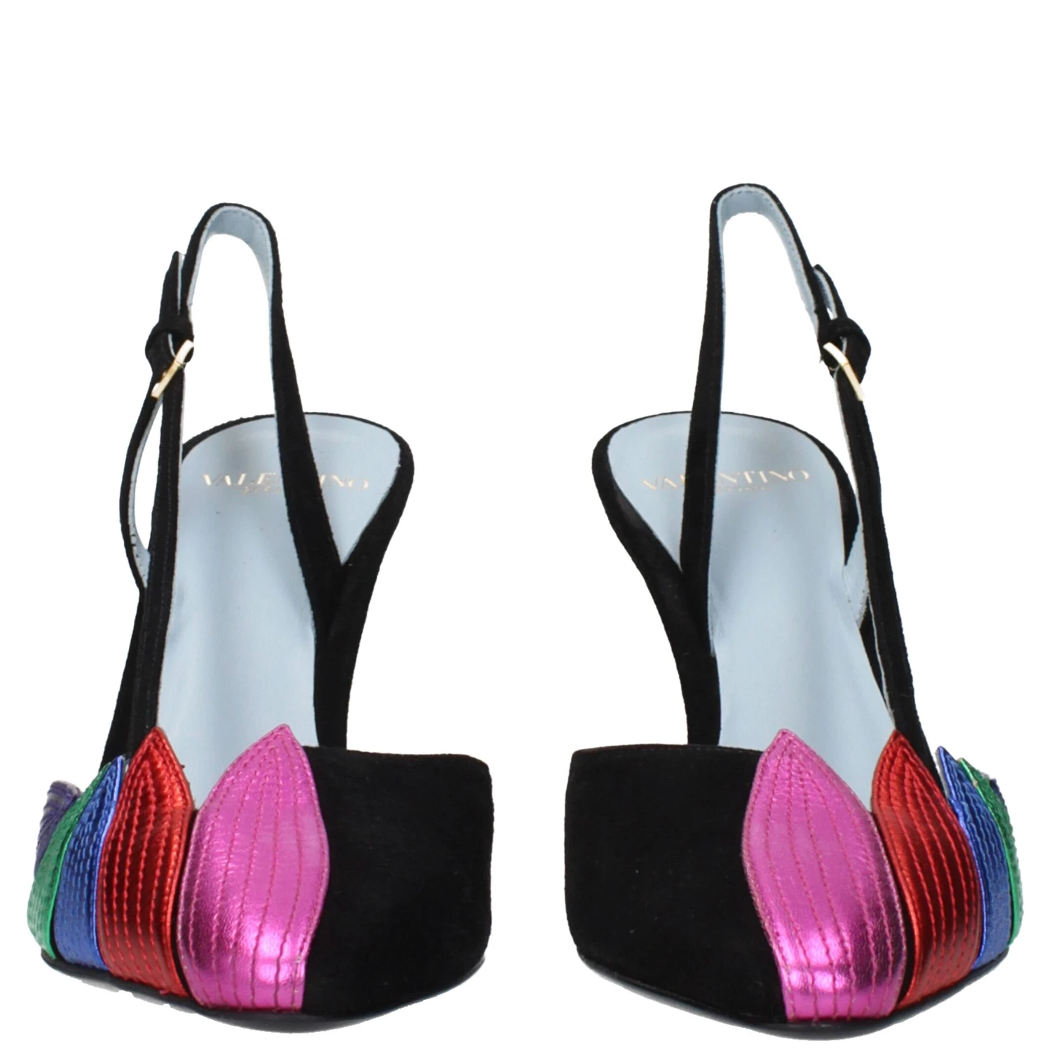 Black Leather High Heel Pumps