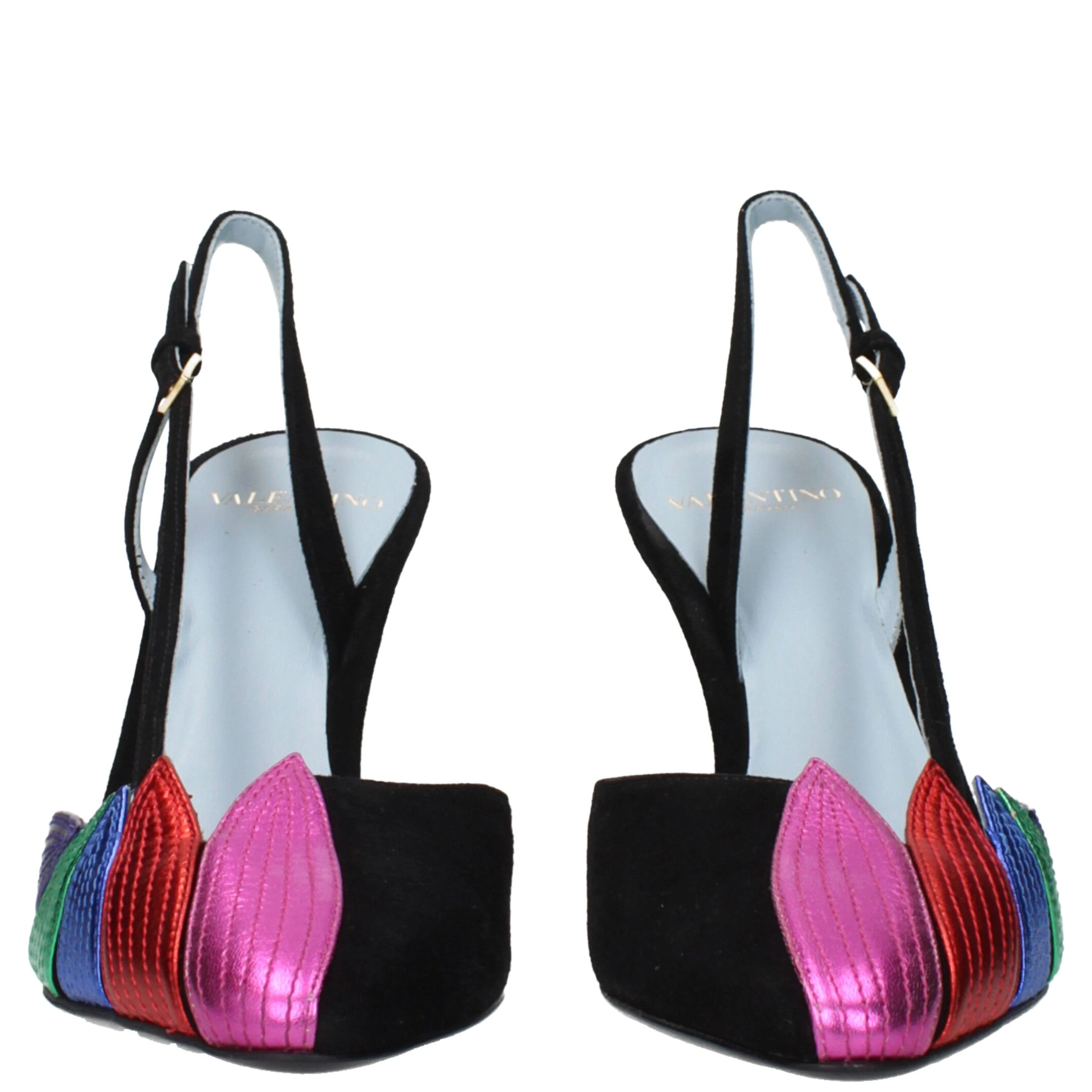 Black Leather High Heel Pumps