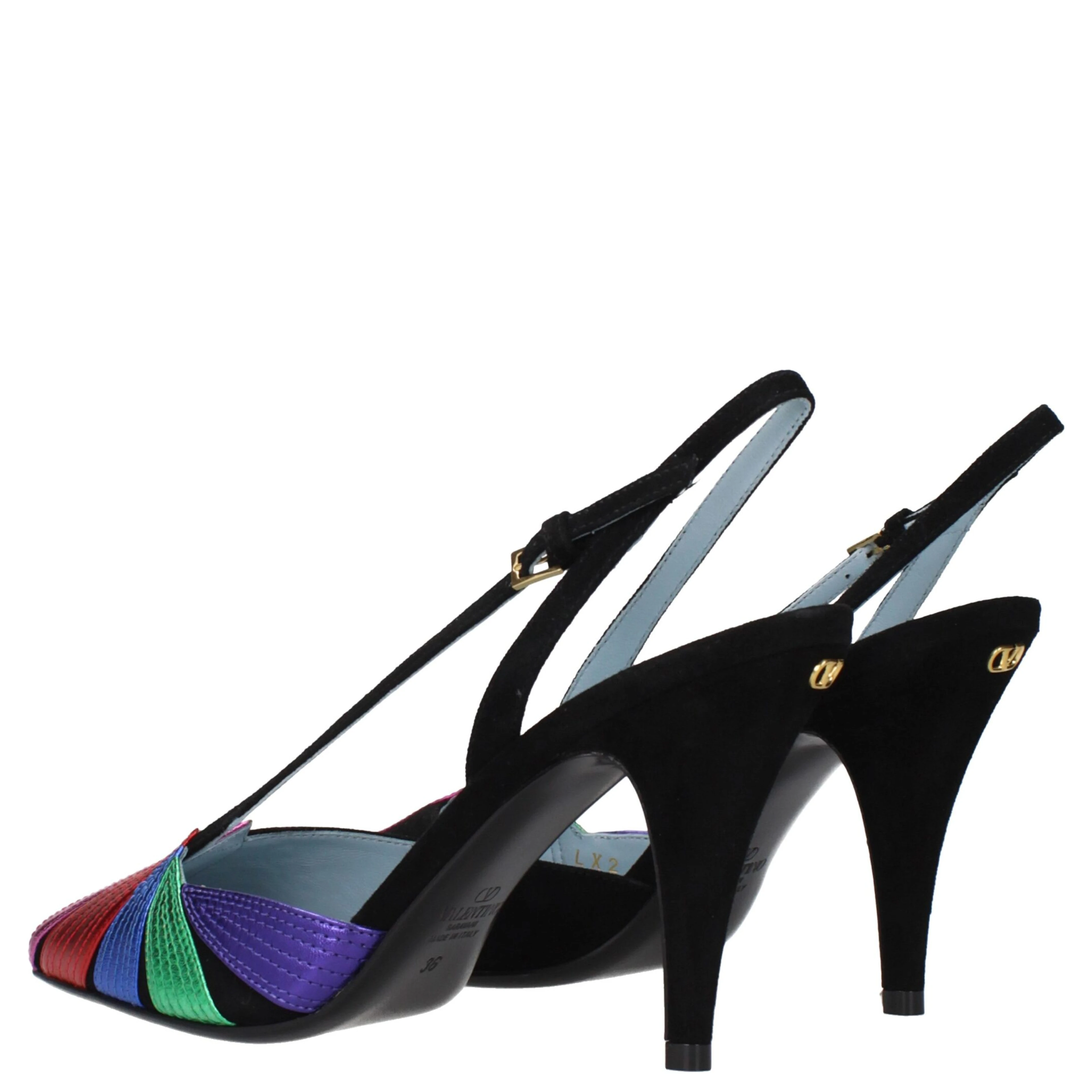 Black Leather High Heel Pumps