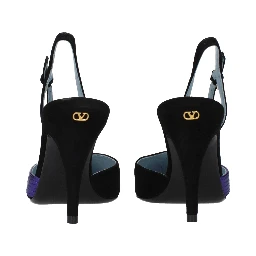 Black Leather High Heel Pumps