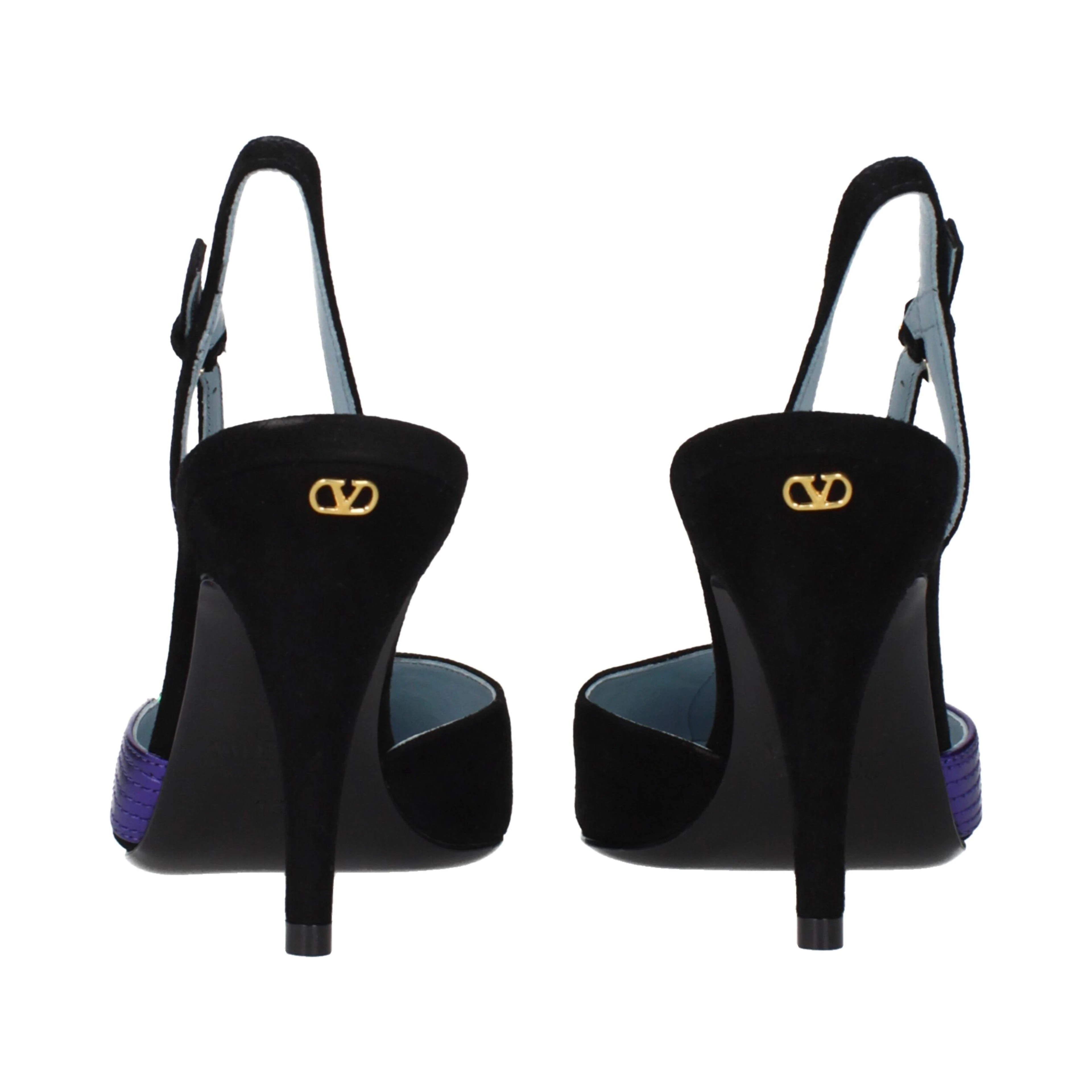 Black Leather High Heel Pumps