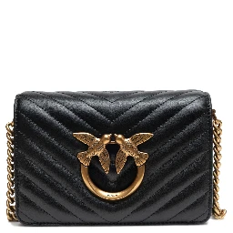 Black Leather Love Click Mini Shoulder Bag