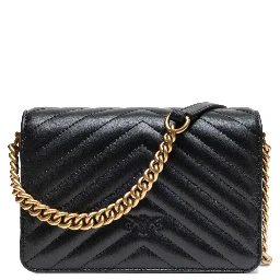 Black Leather Love Click Mini Shoulder Bag
