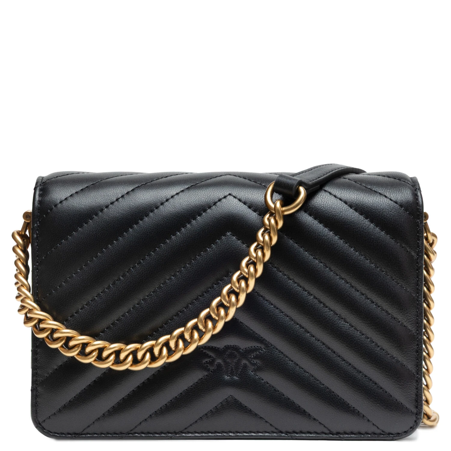 Black Leather Love Click Mini Shoulder Bag