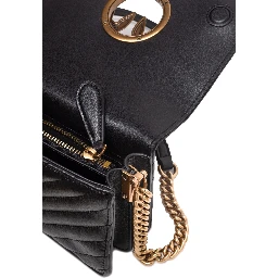 Black Leather Love Click Mini Shoulder Bag