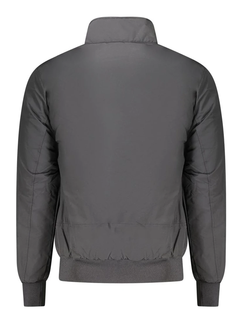 Black Polyester Men's Bomber Jacket
