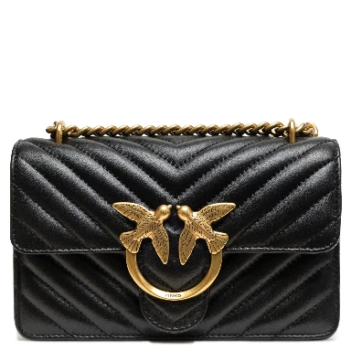 Black Leather Love One Mini Shoulder Bag