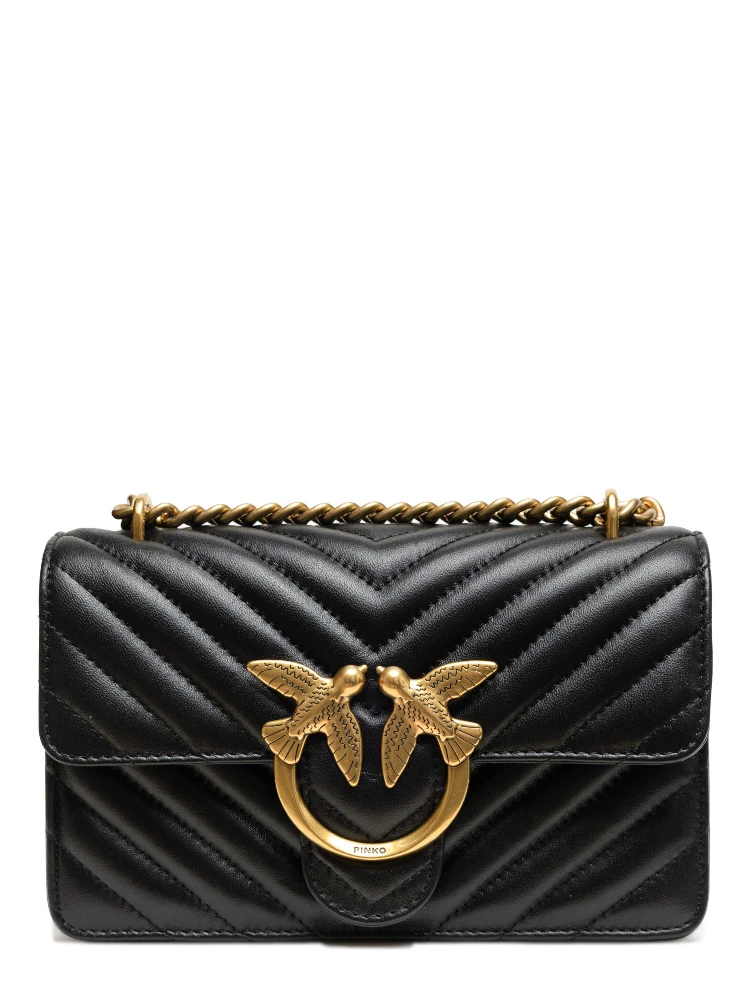 Black Leather Love One Mini Shoulder Bag