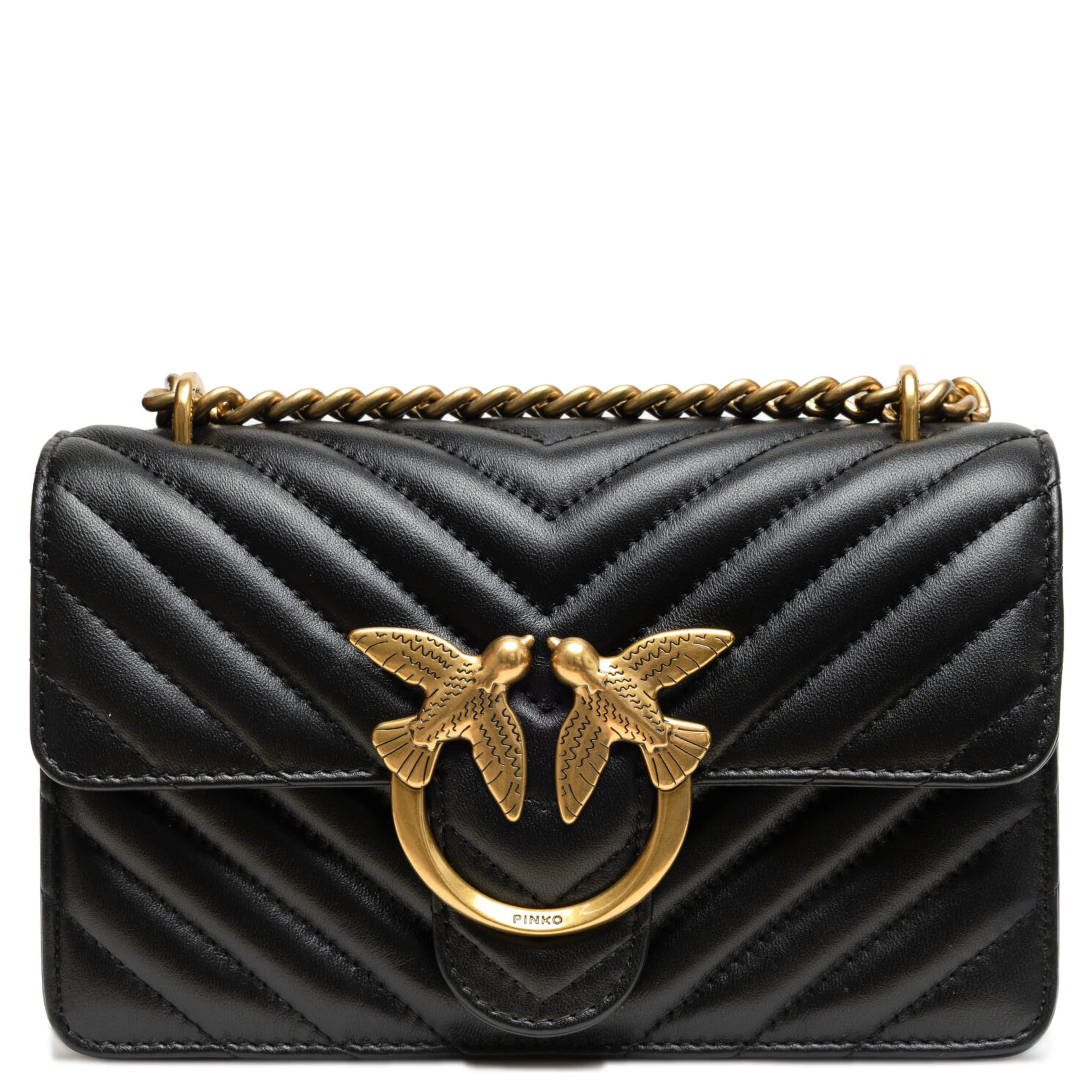 Black Leather Love One Mini Shoulder Bag