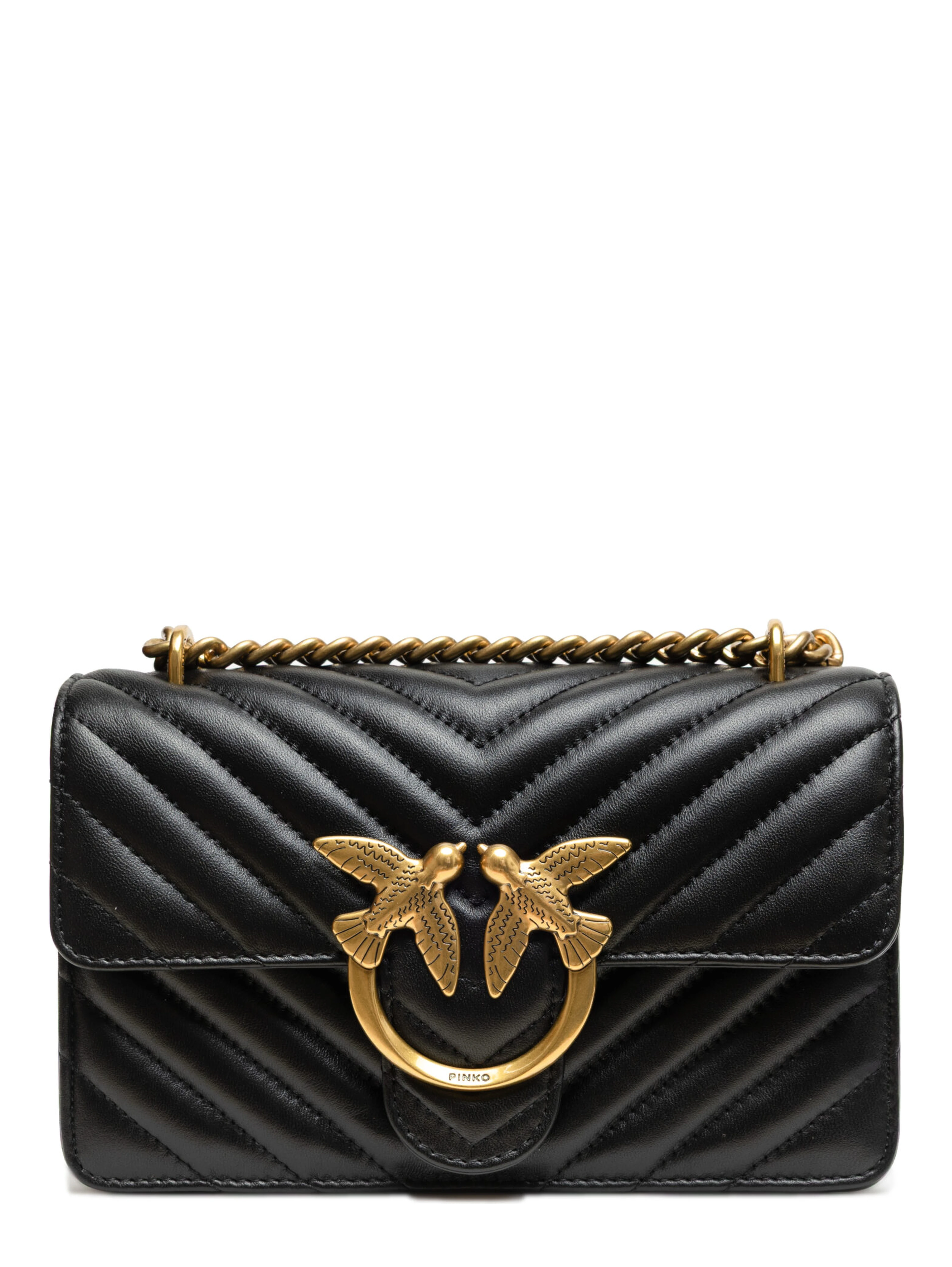 Black Leather Love One Mini Shoulder Bag