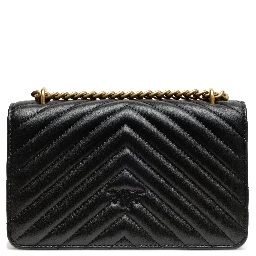 Black Leather Love One Mini Shoulder Bag