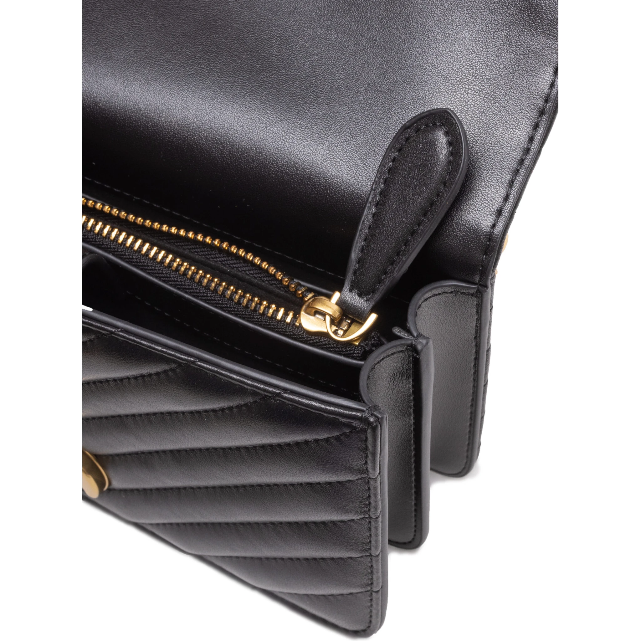 Black Leather Love One Mini Shoulder Bag