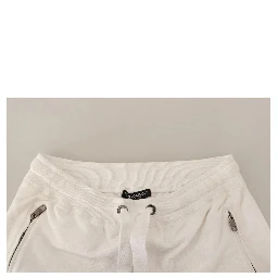 White Cotton Logo Patch Sweatpants Jogging Pants