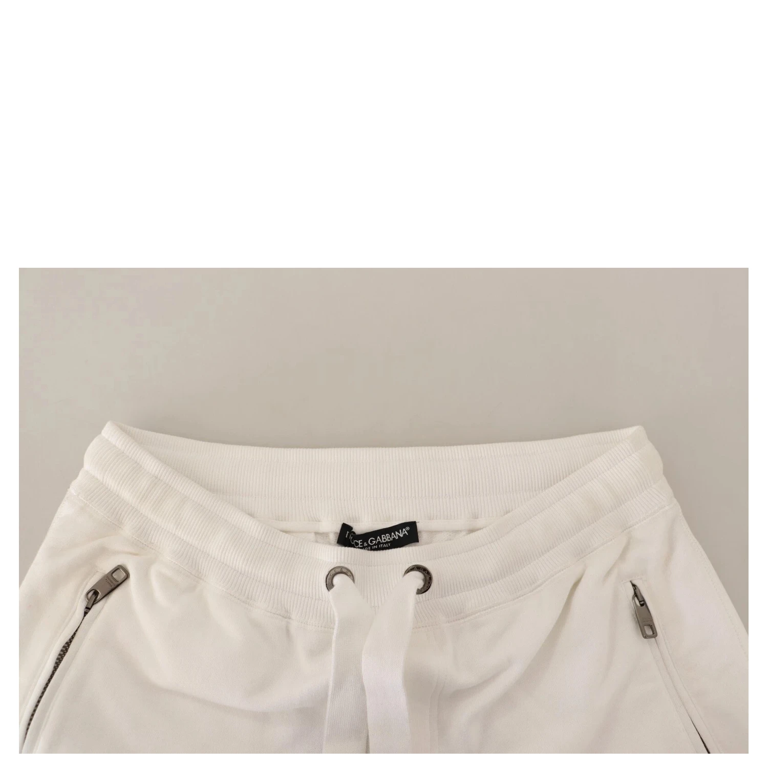 White Cotton Logo Patch Sweatpants Jogging Pants