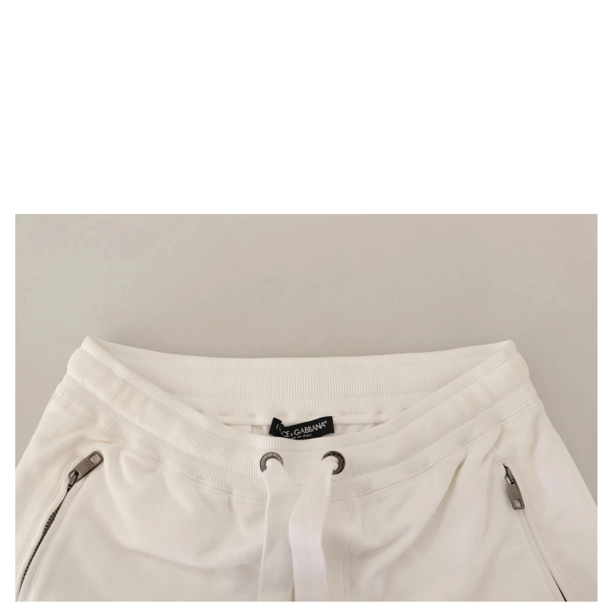 White Cotton Logo Patch Sweatpants Jogging Pants