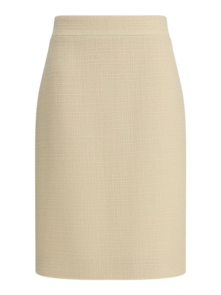 Cream Fleece Wool Skirt