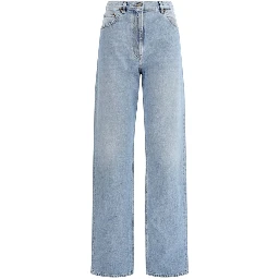 Light Blue Cotton High-Waisted Jean