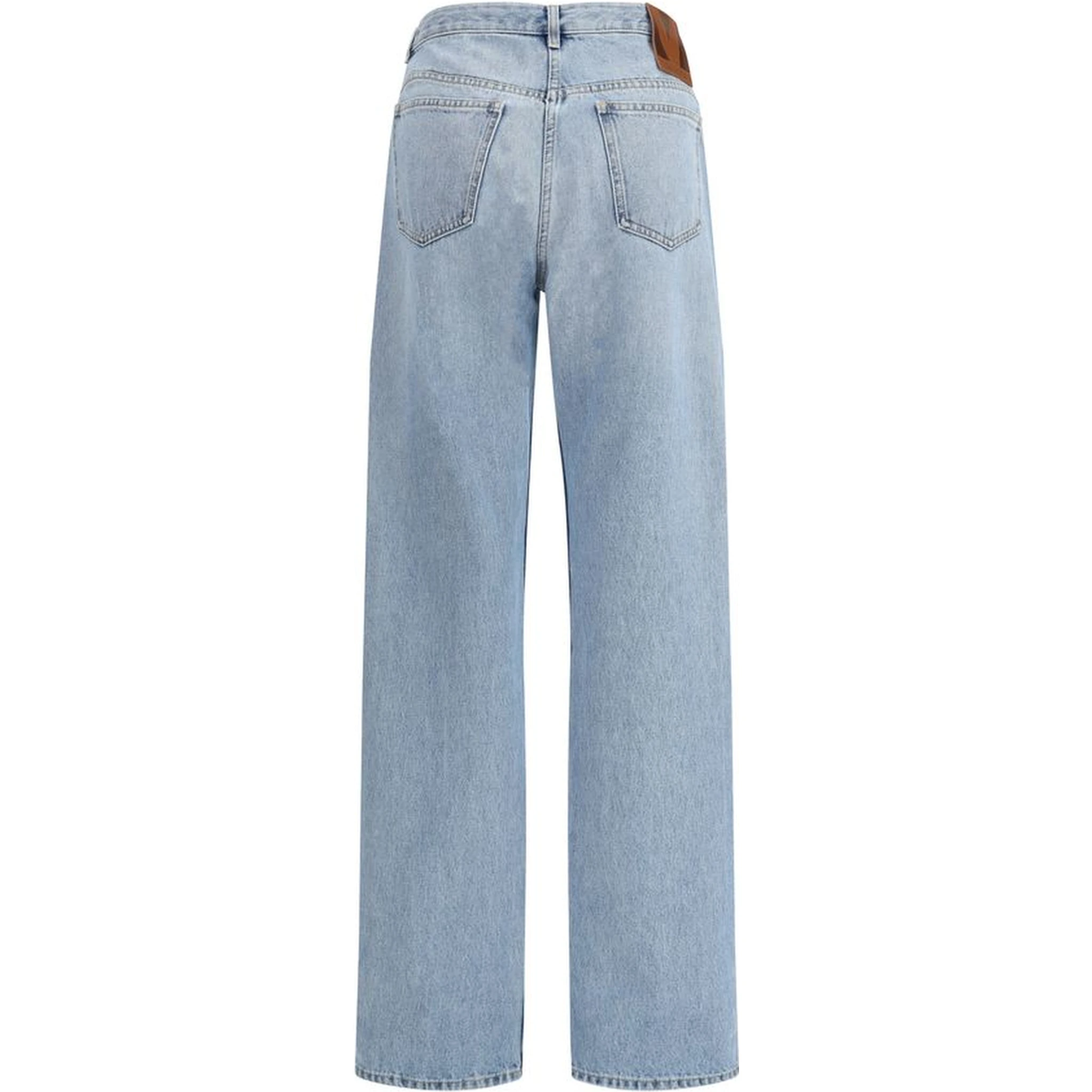 Light Blue Cotton High-Waisted Jean